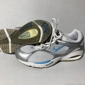 Women's Nike Rolling Rail Max Air Sneakers Shoes‎ White Blue Silver Size 8.5
